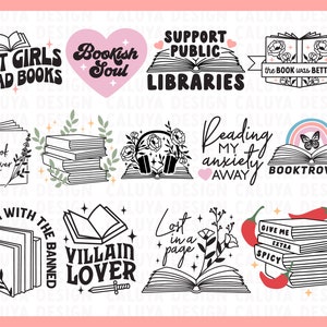 book quotes svg | book lover svg | book sticker svg | book shirt svg | book svg bundle | Spicy Book SVG | smut book svg, Reading SVG, Cricut image 3