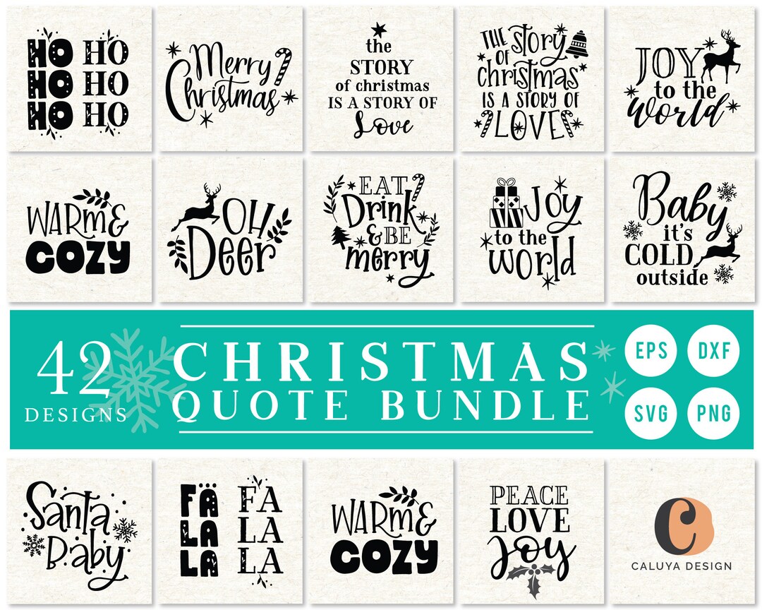 Christmas Quote SVG Cut File Bundle Deal | Cut File for Cricut & Cameo ...
