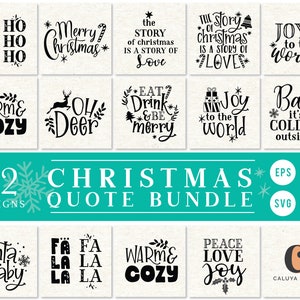 Christmas Quote SVG Cut File Bundle Deal | Cut File for Cricut & Cameo ...