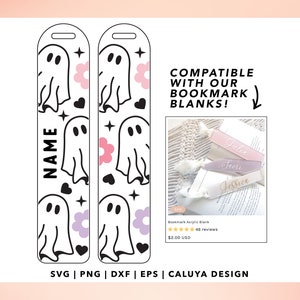 Bookmark SVG, Bookmark Template SVG, Cute Ghost SVG, Halloween Ghost svg, Retro Halloween svg, Bookmark Kids svg, Halloween bookmark svg