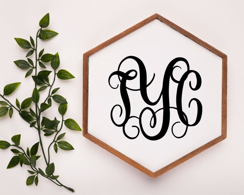 Swirl Monogram SVG Cut File Swirl Monogram Font Wedding - Etsy