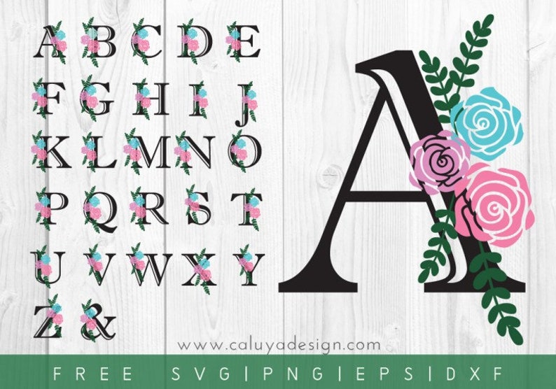 Download FREE SVG & PNG Link Floral Alphabet Cut Files svg png | Etsy