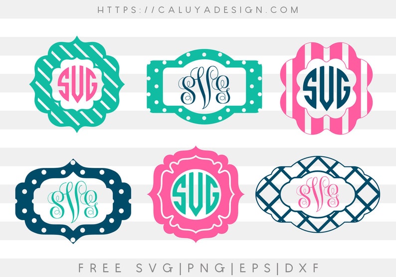 Free Svg Png Link Patterned Monogram Frame Cut Files Svg Etsy