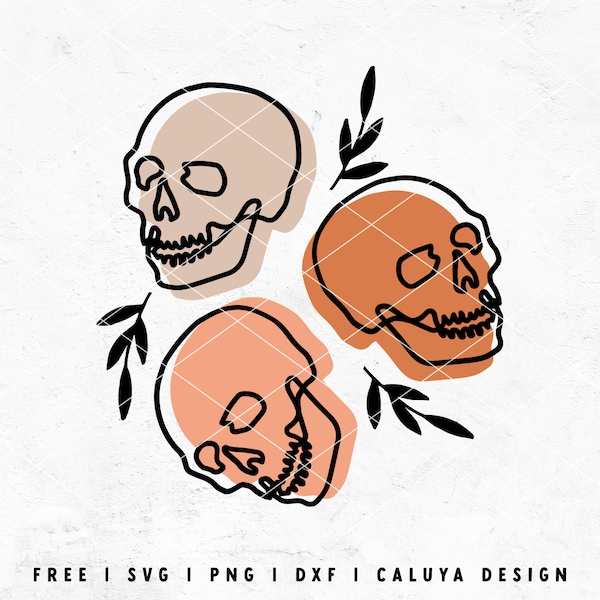 Boho Halloween SVG | Skull SVG | Skull Line Art SVG | Libbey Can Wrap svg | Skeleton svg | Spooky svg | Free svg Cricut, Cameo Silhouette