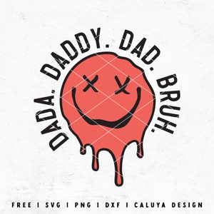 Daddy SVG | Dad Shirt svg | Trendy Dad SVG | Retro Dad SVG | Smiley face svg | Fathers day svg | Gift for dad svg Cricut, Cameo Silhouette