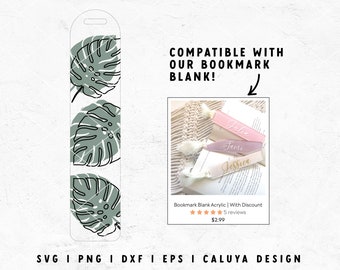 Monstera SVG | Bookmark SVG | House Plant SVG | Bookmark Template svg | Book club svg | Book reader svg | Free svg Cricut, Cameo Silhouette