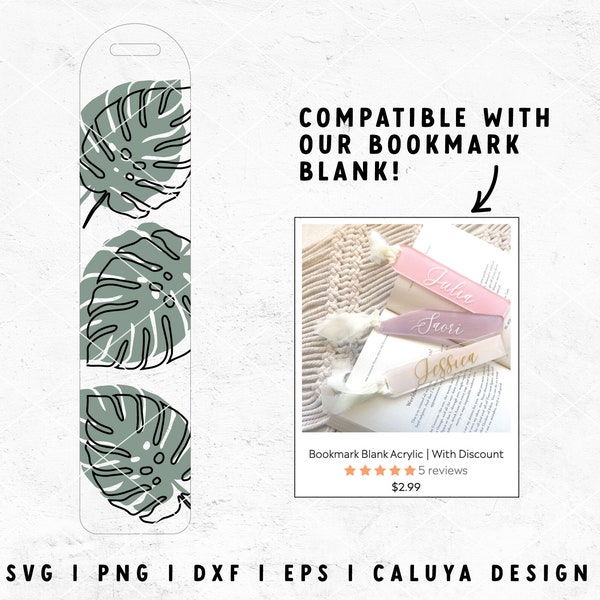 Monstera SVG | Bookmark SVG | House Plant SVG | Bookmark Template svg | Book club svg | Book reader svg | Free svg Cricut, Cameo Silhouette
