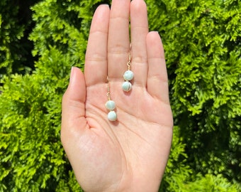 Green Moonstone Crystal Earrings