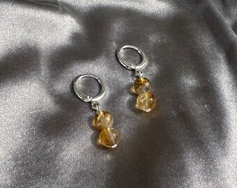 Citrine Huggie Earrings