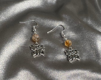 Citrine Butterfly Earrings