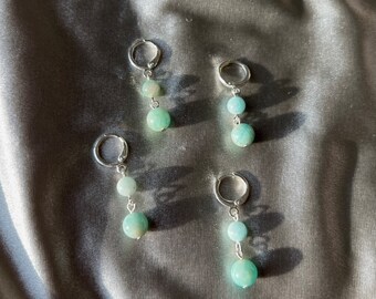 Amazonite Huggie Earrings