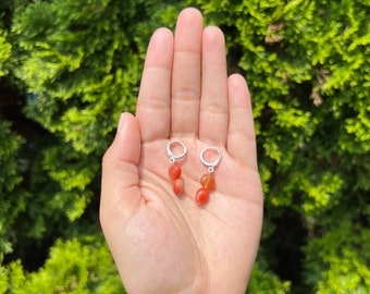 Carnelian Huggie Earrings