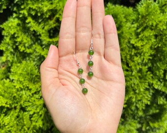 Green Jade Crystal Earrings