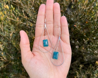 Blue Apatite Teardrop Earrings