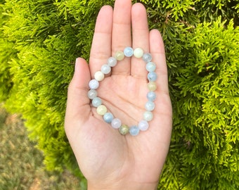 Multicolored Aquamarine Stretch Bracelet