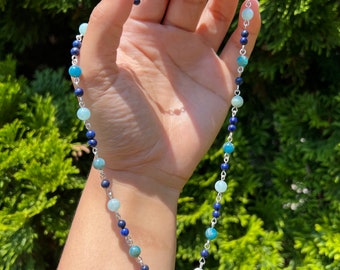 Blue Apatite, Amazonite & Lapis Lazuli Necklace