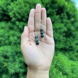 Moss Agate Crystal Earrings