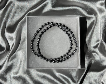 Silver Hematite Stretch Bracelet
