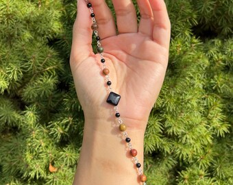 Black Onyx & Picasso Jasper Bracelet