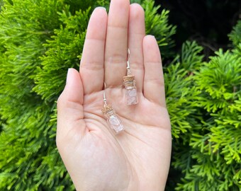 Mini Rose Quartz Jar Earrings