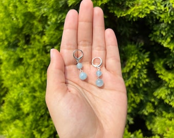 Aquamarine Huggie Earrings