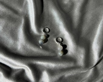 Labradorite Huggie Earrings