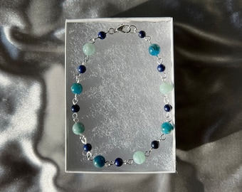 Blue Apatite, Amazonite & Lapis Lazuli Bracelet