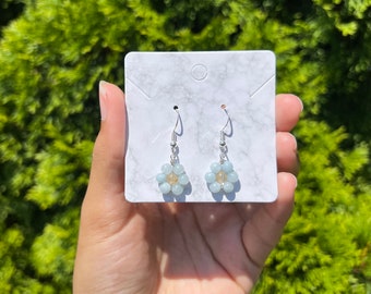 Aquamarine & Golden Quartz Flower Earrings