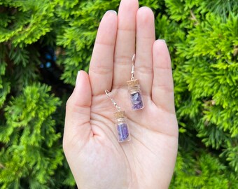 Mini Amethyst Jar Earrings