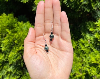 Kambaba Jasper & Black Onyx Earrings