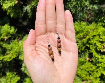 Picasso Jasper & Black Onyx Earrings