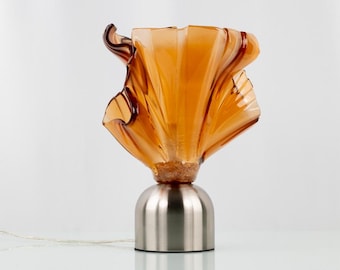 Handgefertigte Bernstein Glas Tischlampe: Moderne Kunst Akzentlicht, Nachtbeleuchtung