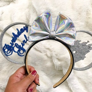 Birthday Girl Holographic Glitter 3D Minnie Ear