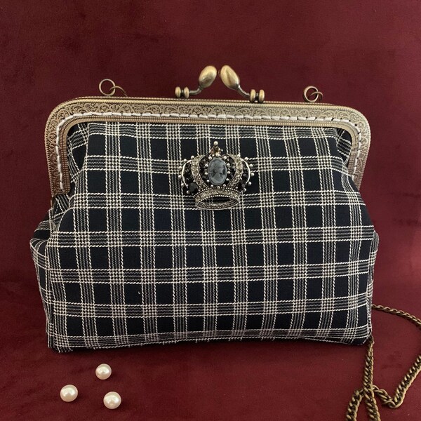 Pochette, clutch retro, vintage, camée