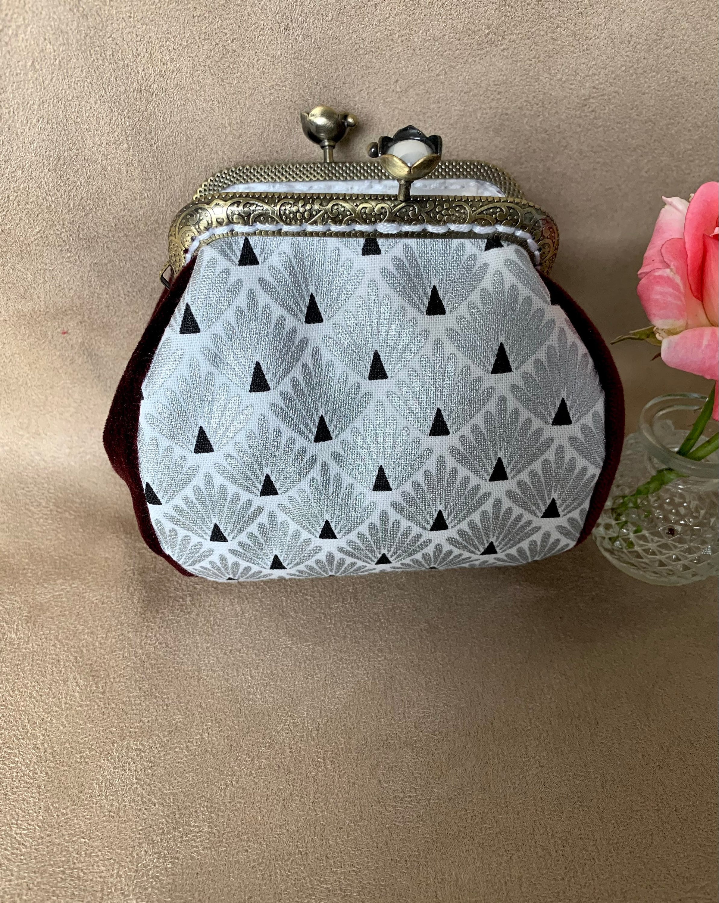 Porte Monnaie Clic Clac LIVAN® - L1902 - Porte-Monnaie Clic-Clac Rétro - Cuir D'agneau - 2 Compartiments + Double Porte Monnaie Clic Clac Femme