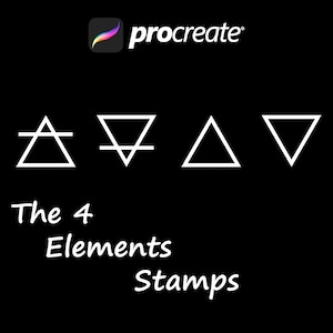 The 4 Elements Stamps. Stamp set for PROCREATE. DOWNLOAD.