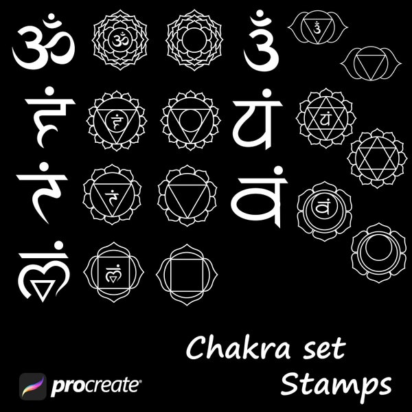 Chakra Set Stamps. Stamp set for PROCREATE. DOWNLOAD.