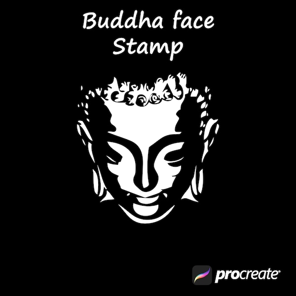 Buddha Face Stamp for PROCREATE. DOWNLOAD.