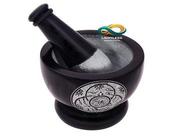 Soapstone Mortar and Pestle, Kitchen and Altar Tools, Spice Grinder 4 inch