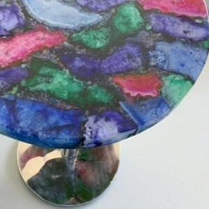 Colorful gemstone art coffee table for modern interiors