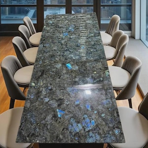 Labradorite Center Sofa Dining Table Handmade Furniture Crystal Healing Gemstone Console bar Desk Decors