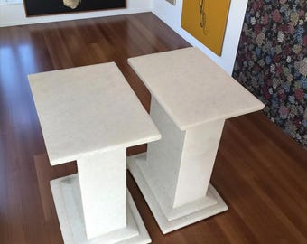 Handmade White Marble Pedestal Stand: Decorative Art Base
