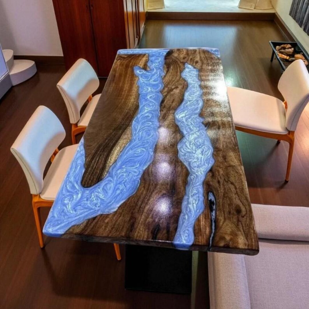 Custom Epoxy Resin River Table: Acacia Wood Dining, Coffee, or ...