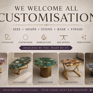 Agate Coffee Table Top Round | Stone Sofa or Side Table | Gemstone Furniture Customisable image 13