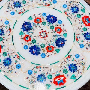 multi precious stone inlay arts table