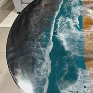 made to order blue epoxy resin sofa coffee table kitchen slab table hallway decors