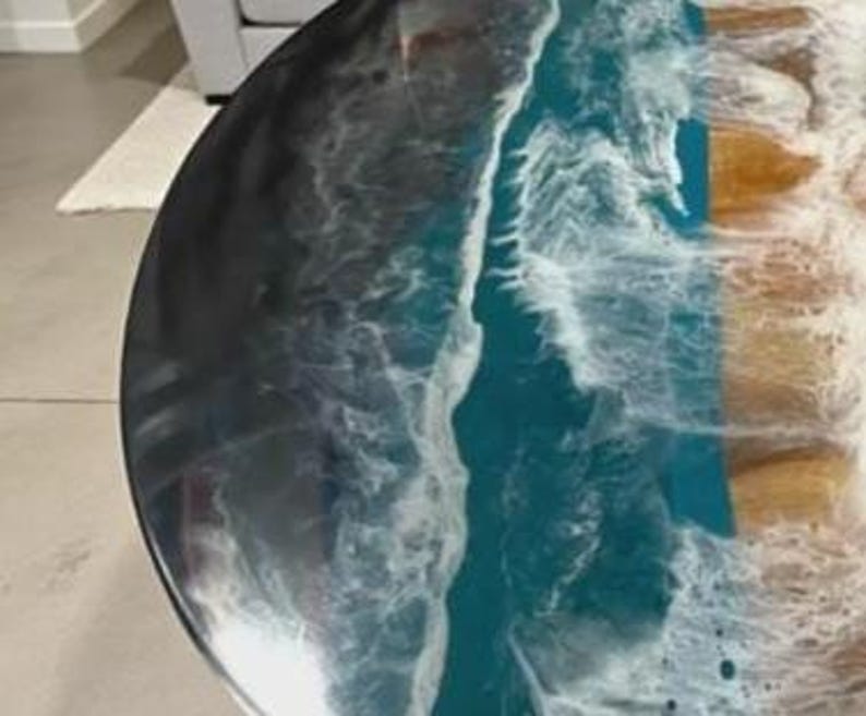 made to order blue epoxy resin sofa coffee table kitchen slab table hallway decors