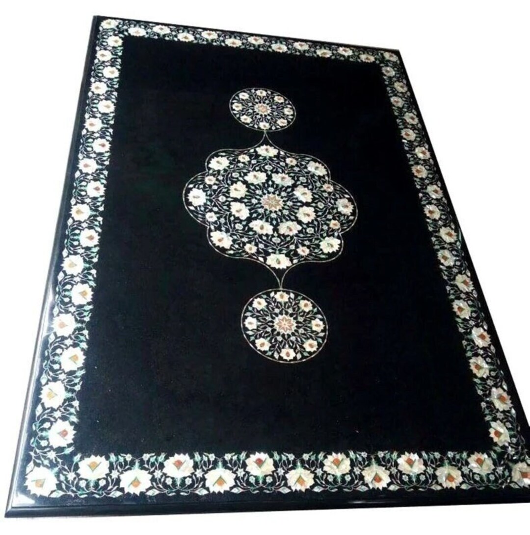 Black Marble Stone Art Handmade Marble Stone Table Top Etsy