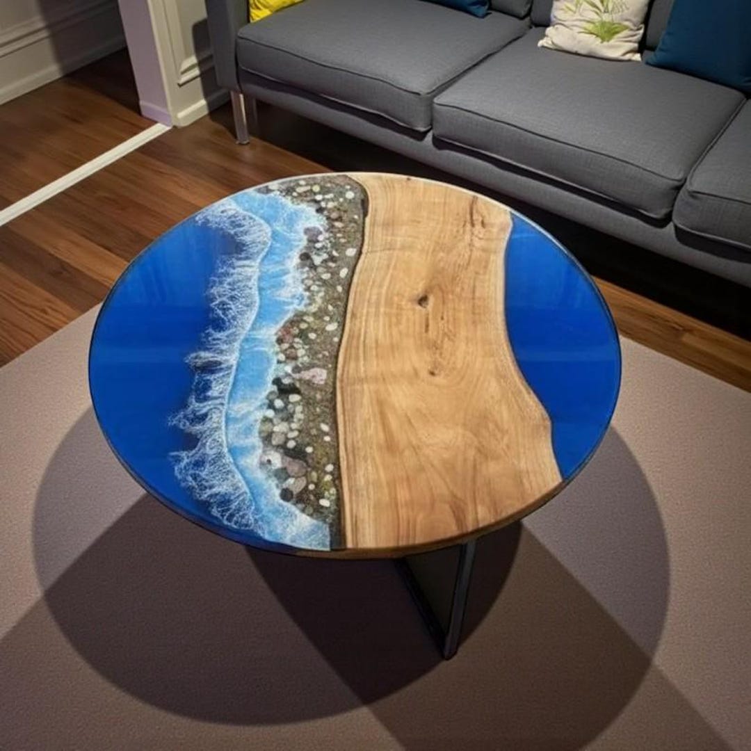 Live Edge Acacia Wood & Epoxy Resin Coffee Table - Etsy