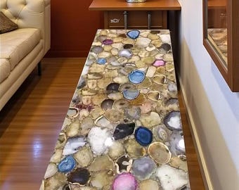 Agate Stone Table Top | Custom Coffee, Accent or Dining Table | Gemstone Furniture